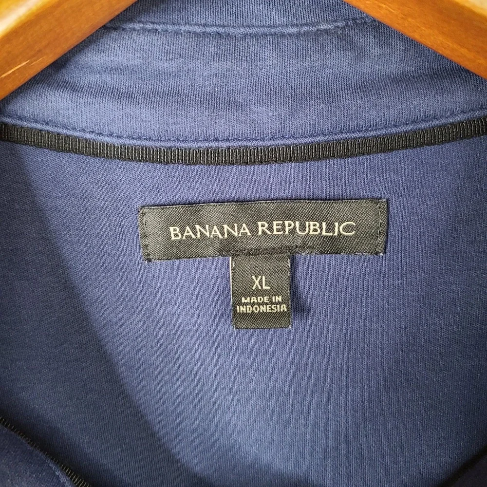 Banana Republic Polo Mens XL Blue Polo Short Sleeve 100% Cotton Casual